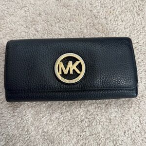 Michael Kors Black Wallet with Gold Logo